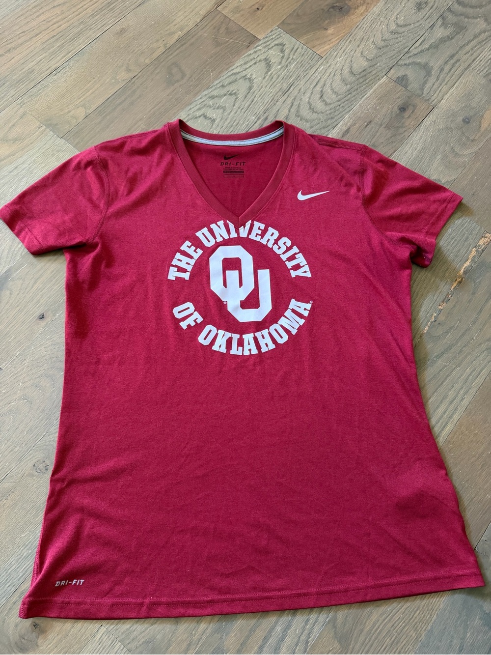 Nike Red University of Oklahoma V-Neck Tee